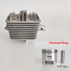 Cdhpower 762668514083 V1 Piston Kit 50mm Chromed Rings And Cylinder Body For 2 Stroke Motorized Bicycle
