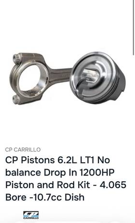 Cp-carrillo Cp-blt1002prk Texas Speed Lt1 No Balance Cp-carrillo Piston And Rod Kit 4.065 Bore -10.7cc Dis