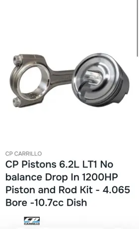 Cp-blt1002prk Cp-carrillo Texas Speed Lt1 No Balance Piston And Rod Kit 4.065 Bore -10.7cc Dis Cp-blt1002prk Cp-carrillo Texas Speed Lt1 No Balance Piston And Rod Kit 4.065 Bore -10.7cc Dis