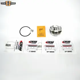 689194 Custom Chrome Rear Piston 4-1/4 Inch Bore .010 Oversize With Rings Pin Clips For Revtech 125 Motors
