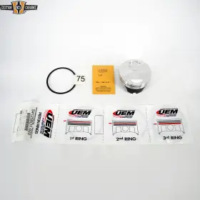 689199 Custom Chrome Rear Piston 4-1/8 Inch Bore .020 Oversize With Rings Pin Clips For Revtech 115 Motors