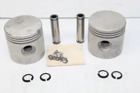 22218-37 Dixie Harley U Ul Big Twin Flathead Motor .020 Pistons Pins And Clips New