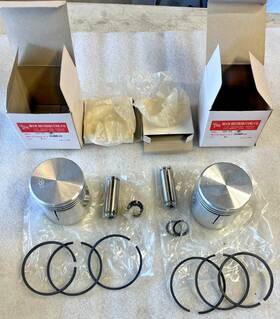 Dixie Distributing 22260-29 Harley 45 Flathead New .080 Piston Set 2 Pistons Rings Pins Snap 141