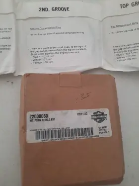 22000060 Harley-davidson Genuine Oem Motorcycle 3.937 3 Ring Piston Kit .a