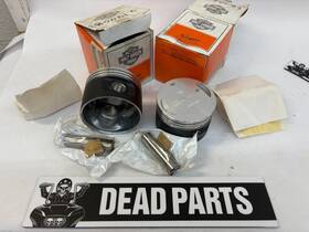 Harley-davidson 22090-86a Nos Oem 21940-83 Pistons Std Pair Pins Clips