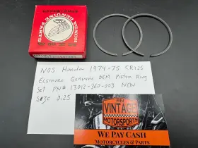 13012-360-003 Honda Nos 1974-75 Cr125 Elsinore Piston Ring Set Size 0.25 Pn # 13012-360-003 Honda Nos 1974-75 Cr125 Elsinore Piston Ring Set Size 0.25 Pn #