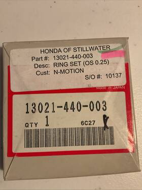 Honda 13021-440-003 Gl125 Cb125s Xl125 Nx125 Piston Rings Size 0.25 Nos Genuine