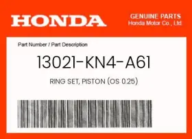 13021-kn4-a61 Honda Genuine Ring Set Piston Os 0.25 -