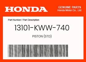 Honda 13101-kww-740 Genuine Piston Std -