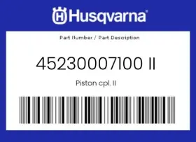 45230007100 Husqvarna Genuine Piston Cpl. Ii -