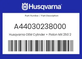 A44030238000 Husqvarna New Genuine Oem Cylinder Piston Mx 250 2023 -