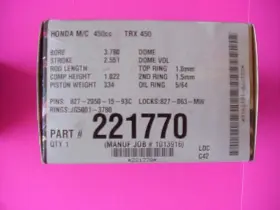 221770 Je Pistons 2004 2005 Honda Trx450r Big Bore 2mm 13.0 1 Piston Kit