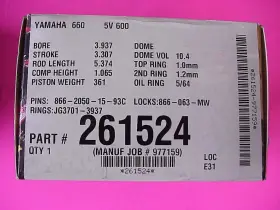 261524 Je Pistons Yamaha Raptor Grizzly Rhino 660 Standard Bore 10 1 Piston Kit