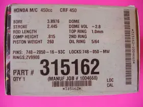315162 Je Pistons 2013 Thru 2016 Honda Crf450r 3mm Bore 12.5 1 Piston Kit 315162 Je Pistons 2013 Thru 2016 Honda Crf450r 3mm Bore 12.5 1 Piston Kit