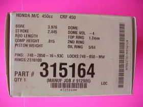315164 Je Pistons 2013 Thru 2016 Honda Crf450r 5mm Bore 12.5 1 Piston Kit