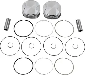 78r40jpt6u Je Pistons Piston Kit Rings Pins M8 Std 3.937in Bore 11 1 Road Glide Custom Cvo 18-19