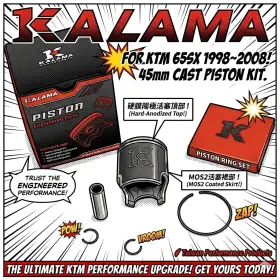 46030007500 Kalama Piston And Rings Kit For Ktm 65 Sx 1998 2008 44.95mm Ob2