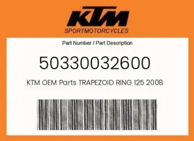 50330032600 Ktm Genuine Trapezoid Ring 125 2008 -