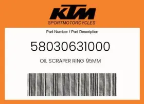 58030631000 Ktm Genuine Oil Scraper Ring 95mm - 58030631000 Ktm Genuine Oil Scraper Ring 95mm -