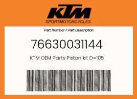 76630031144 Ktm Genuine Piston Kit D 105 -