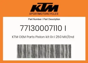 77130007110 Ktm Genuine Piston Kit Gr.i 250 Mx/enduro - I