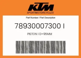 78930007300 Ktm Genuine Piston I D 95mm -
