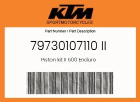 79730107110 Ktm Genuine Piston Kit Ii 500 Enduro -
