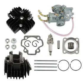 Qs567264qr Lablt Top End Set 50cc Piston Cylinder Head Carburetor For Yamaha Pw50 1981-2009