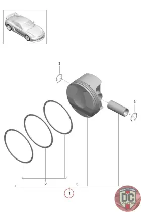 9a110393850 Porsche 2009-2016 911 991 3.8l Piston Set Ma1.01 107197