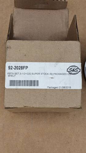 S&s Cycle 92-2028fp S&s Super Stock Piston 3-1/2 020 Front