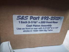 S&s Cycle 92-2512 S&s 3.7/16 Pan Head Shovel Pistons .020 And Rings