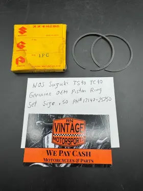 12140-25750 Suzuki Nos Ts90 Tc90 Genuine Oem Piston Ring Set Size .50 Part # New