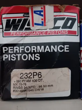 232m08650 Wiseco - Piston Kit 1.50mm Oversize To 86.50mm Yamaha Mx/dt 400