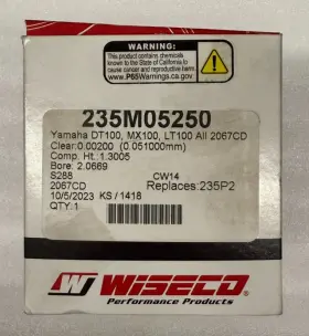 235m05250 Wiseco Open Box Piston For Yamaha Dt/lt/mx 100