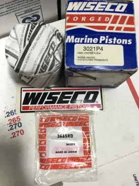 3021p4 Wiseco Omc Piston Kit 3.665 Inch Bore Sku Rings And Circlips Nib