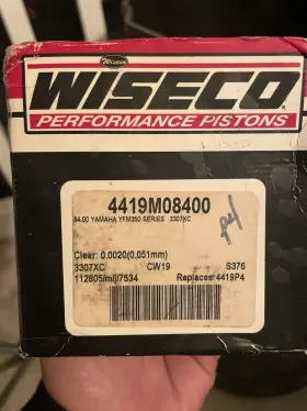 4419m08400 Wiseco Piston Kit Yamaha Yfm350 Series 84.00mm