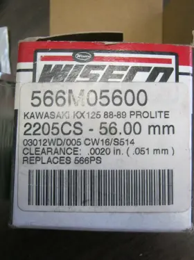 566mo5600 Wiseco Nos 1989 Kawasaki Kx125 Vintage Motocross Piston Kit 56mm 566ps