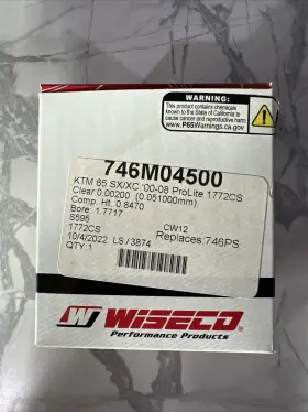 746m4500 Wiseco 2000-2008 Ktm 65 Sx/xc Piston Kit 45mm Bore