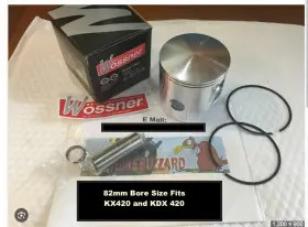 Bro-kx420pist Wossner Kawasaki Kx420 Kdx420 Piston Kit 1980-81 Replaces Oem # 13001-1075 82mm New