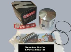 Wossner Kx42082mmwos Kawasaki Kx420 Kx 420 Piston Kit 1980-81 Replaces Oem # 13001-107 82 Mm New