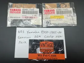 93450-17025-00 Yamaha Nos Genuine Oem Circlip Pair New