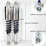 One Pair Yamaha RX100 RXS100 115 RX125 RX135 Rear Shock Absorber 320MM New. Price: $110.00.