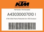 Ktm Genuine Pistonkit Gr.i 150 Enduro 2024 - A43030007010 New. Price: $286.01.