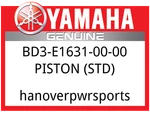 Yamaha Oem Part BD3-E1631-00-00 Piston (std) New. Price: $76.99.