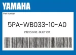 Yamaha Genuine Piston Re-built Kit 5PA-WB033-10-A0 New. Price: $79.42.