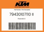 Ktm Genuine Pistonkit Ii - 79430107110 New. Price: $575.10.