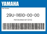Yamaha Genuine Piston Ring Set (std) 29U-11610-00-00 New. Price: $52.81.