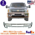 Front Bumper Chrome Steel For 2011-2014 Chevrolet Silverado 2500HD 3500HD New. Price: $375.04.