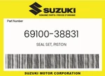 Suzuki Genuine Seal Set, Piston 69100-38831 New. Price: $34.11.