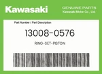Kawasaki Genuine Ring-set-piston 13008-0576 New. Price: $63.18.